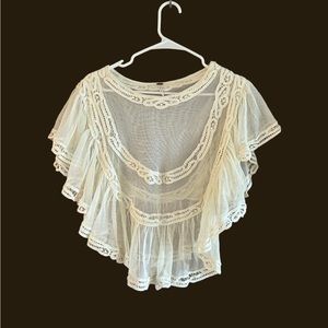 Free People overlay top lace sz L